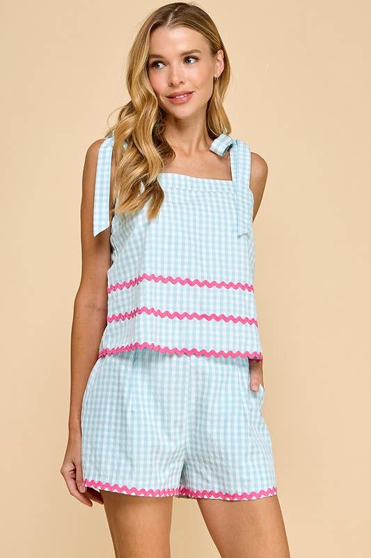 Sweetheart Gingham Tank with Ricrac Detail