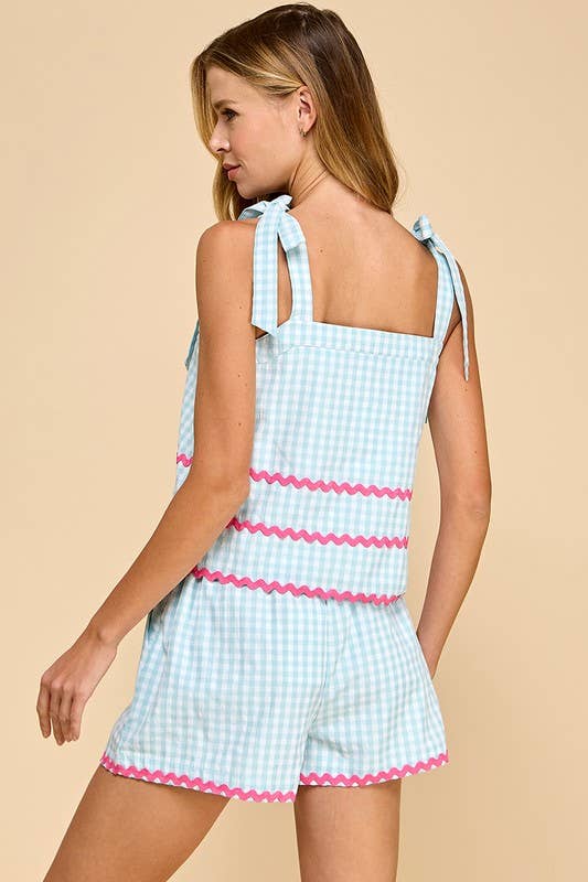 Sweetheart Gingham Tank with Ricrac Detail