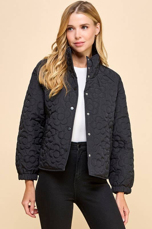 Daydream Floral Quilted Button Down Jacket