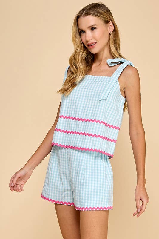 Sweetheart Gingham Tank with Ricrac Detail