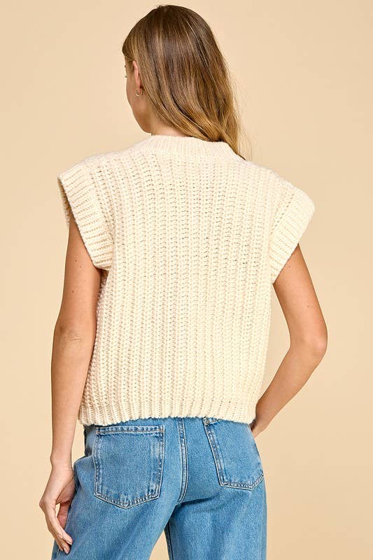 Sandy Shores Sleeveless Knit Sweater Vest