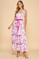Blush and Bloom Floral Print Tiered Midi Dress