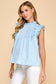 Gone Sailing Sleeveless Ruffled Lace Detail Top