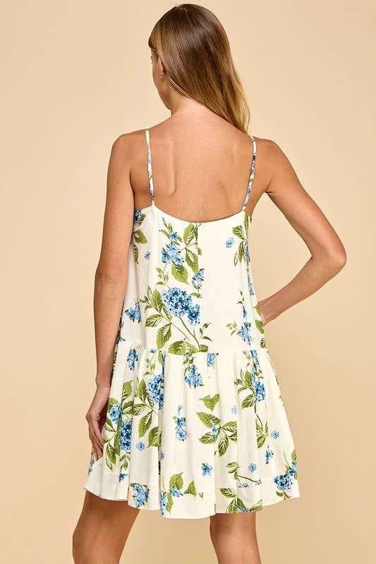 Darling Floral Print Dress with Adjustable Straps