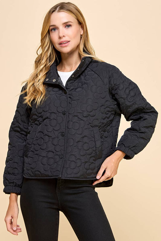 Daydream Floral Quilted Button Down Jacket
